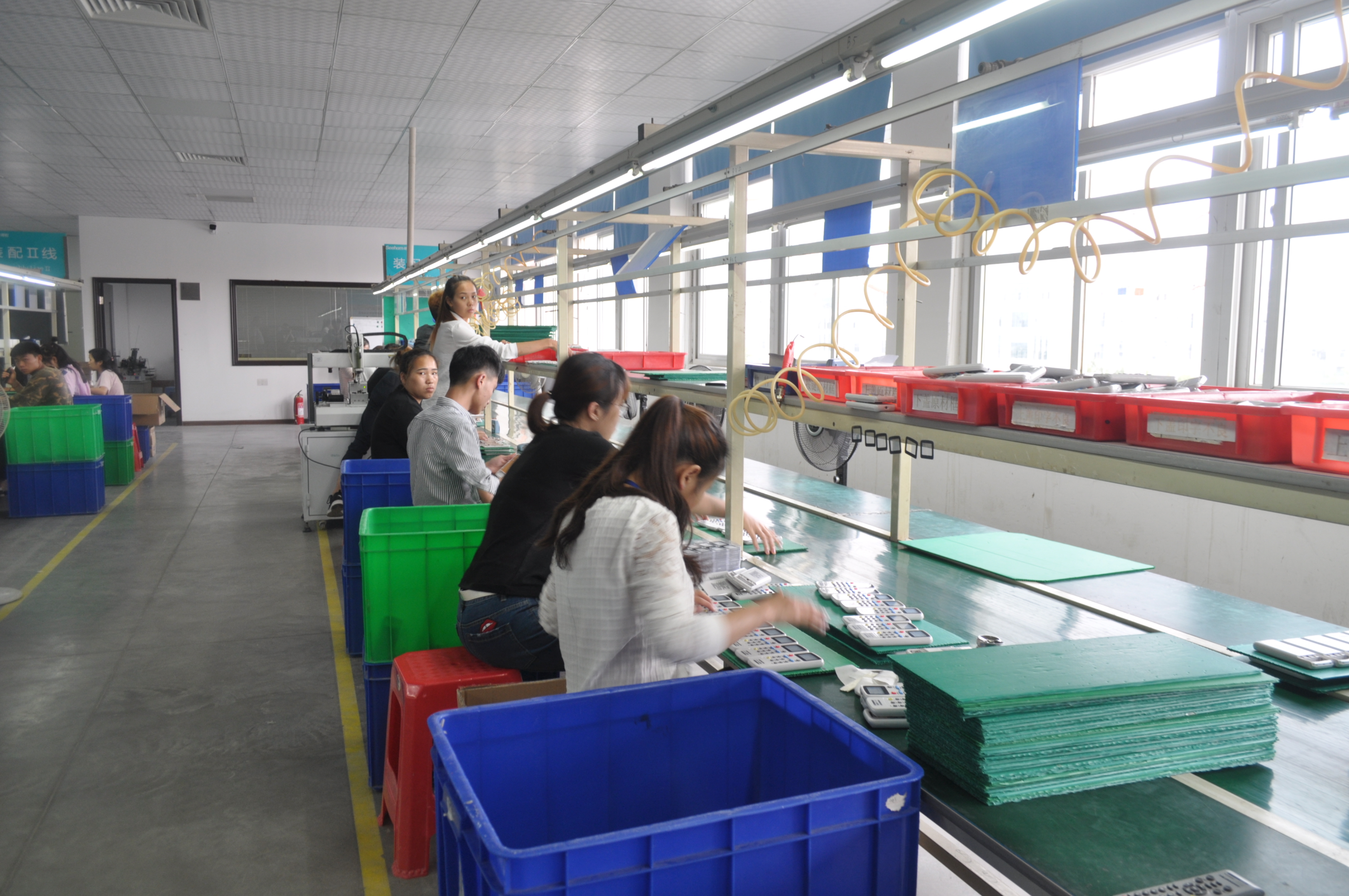 Assembly line at the TECHOM Electronics plant